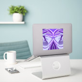 Paarse Bloem Regenboog Dromen Sticker (Laptop op bureau)