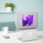 Paarse Bloem Regenboog Dromen Sticker (Laptop op bureau)