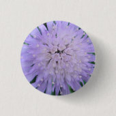 Paarse bloem ronde button 3,2 cm (Voorkant)