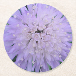 Paarse bloem ronde kartonnen onderzetter