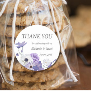 Paarse Bloem Ronde Sticker