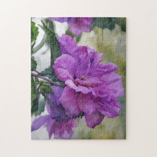 Paarse Bloem Roos van Sharon Art Puzzel