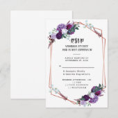 Paarse Bloem RSVP Kaart (Voorkant / Achterkant)