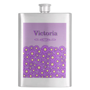 Paarse Bloem RVS Fles Flacon
