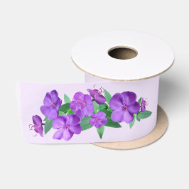Paarse Bloem Satijnen Lint