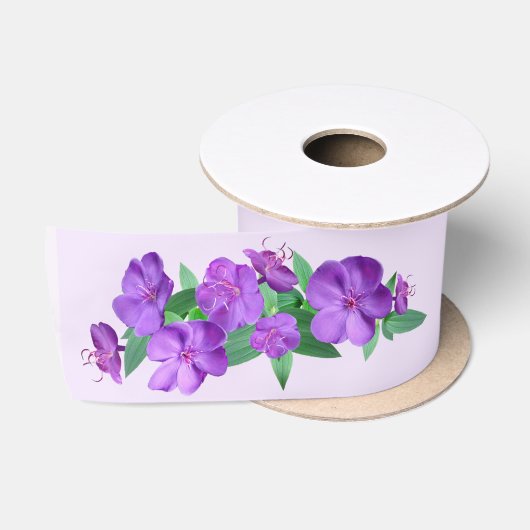 Paarse Bloem Satijnen Lint (Spoel)