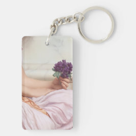 paarse bloem schilderij sleutelhanger