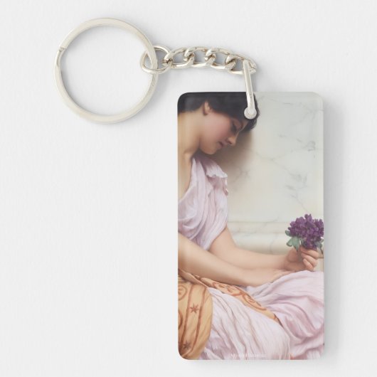 paarse bloem schilderij sleutelhanger (Voorkant)