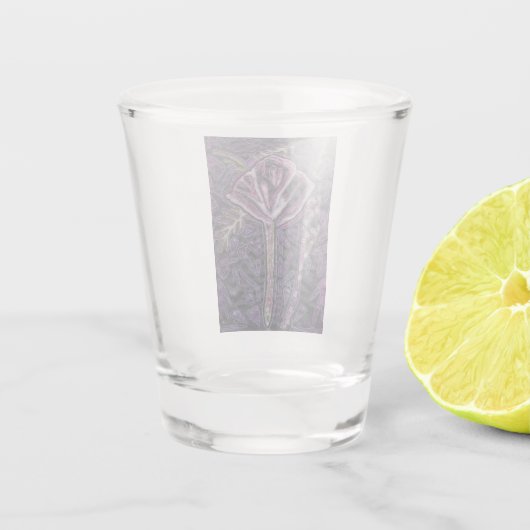 Paarse bloem shot glas (Achterkant)