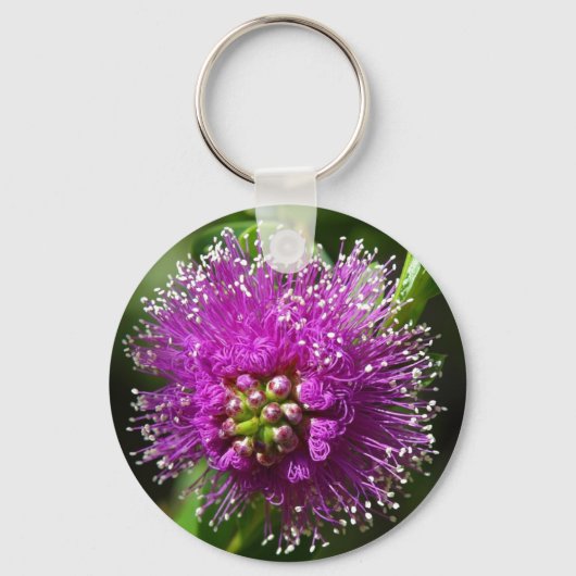 paarse bloem sleutelhanger (Voorkant)