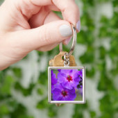Paarse bloem sleutelhanger (Hand)