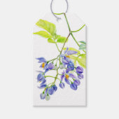 Paarse bloem solanum waterverf geschenk label cadeaulabel (Voorkant)