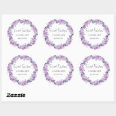 Paarse Bloem Sweet Sixten Ronde Sticker (Vel)