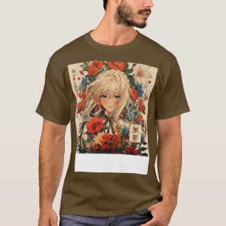 paarse bloem t-shirt
