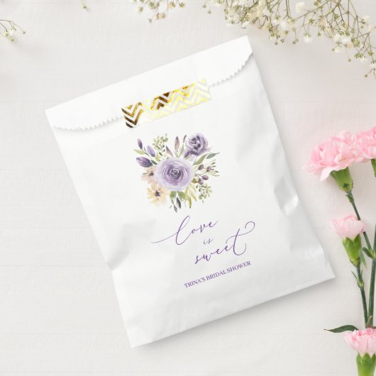 Paarse bloem tasje bedankzakje (Gezegeld)