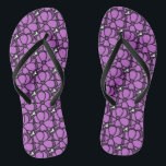 Paarse Bloem Teenslippers<br><div class="desc">Dit is een originele tekening die is afgetast en voor reproductie schoongemaakt</div>