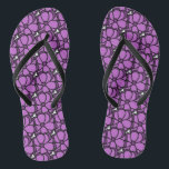 Paarse Bloem Teenslippers<br><div class="desc">Dit is een originele tekening die is afgetast en voor reproductie schoongemaakt</div>