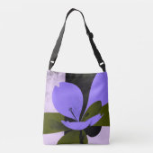 Paarse Bloem Tote Tas – Moderne Abstracte Bloem (Achterkant)