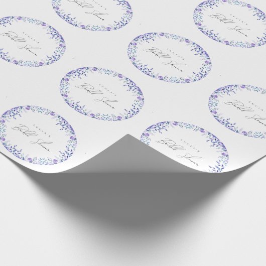 Paarse Bloem Tuin Bruids Bruiloft Bedankt Cadeaupapier (Hoek)