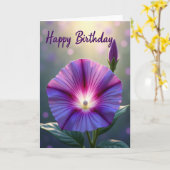 Paarse Bloem Verjaardagskaart Kaart (Gele Bloem)