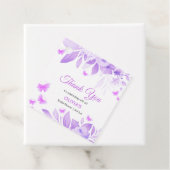 Paarse Bloem Vlinder Bruiloft Dank Je  Bedankjes Labels (In situ)