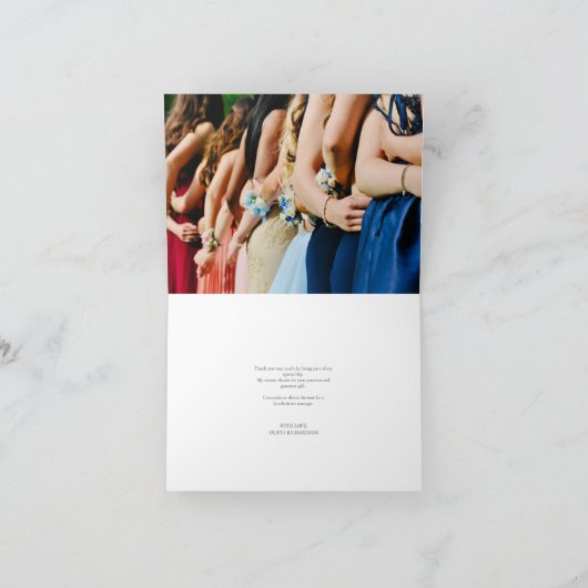 Paarse bloem Vrijgezellenfeest dank u vouw Kaart (Binnen)