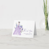 Paarse bloem Vrijgezellenfeest dank u vouw Kaart (Voorkant)