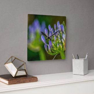 Paarse Bloem Wandklok