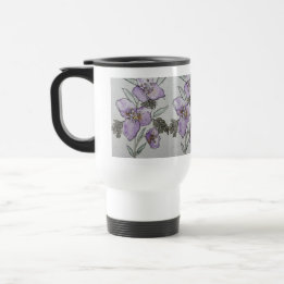Paarse Bloem Watercolor Design Reisbeker