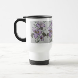 Paarse Bloem Watercolor Design Reisbeker