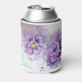 Paarse bloem Waterverf Blikjeskoeler (Blikje Achterkant)