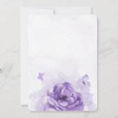 Paarse bloem waterverf bruiloft kaart (Achterkant)
