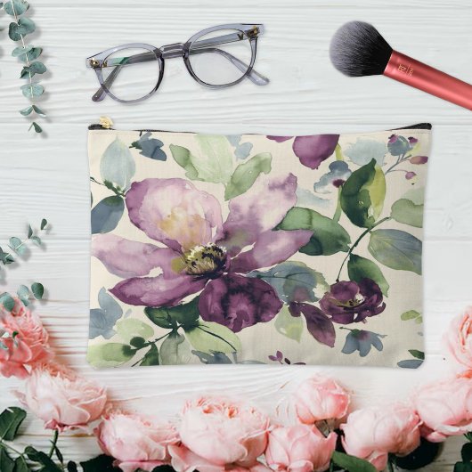 Paarse Bloem Waterverf Etui