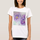 Paarse bloem Waterverf T-shirt (Voorkant)