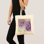 Paarse bloem Waterverf Tote Bag (Voorkant (product))