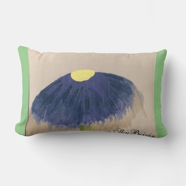 paarse bloem waterverven kussen (Voorkant)