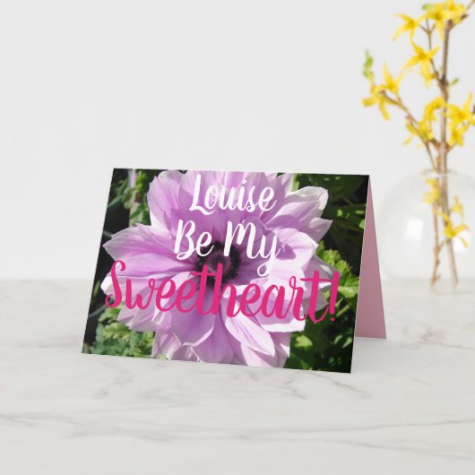 Paarse bloem Wees mijn Kaart (Gele Bloem)