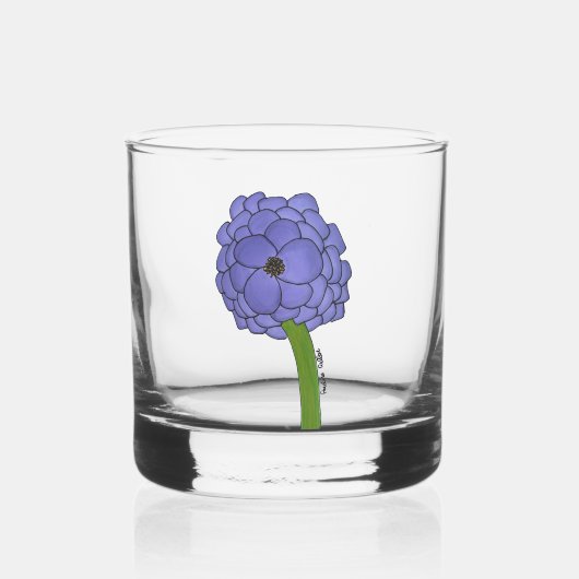 Paarse Bloem Whisky Glas (Voorkant)