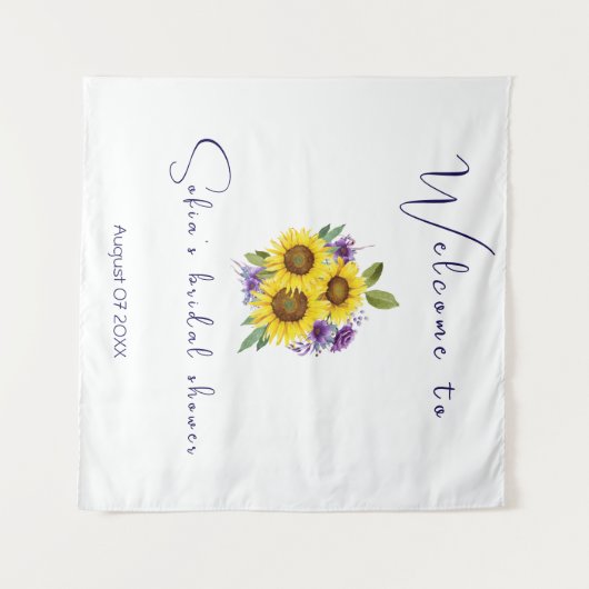 Paarse bloem zonnebloem waterverf vrijgezellenfees wandkleed (Voorkant (horizontaal))