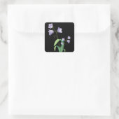 Paarse Bloem Zwart Bloemen Sticker / Seal (Tas)