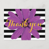 Paarse Bloem zwart-witte strips Briefkaart (Voorkant)