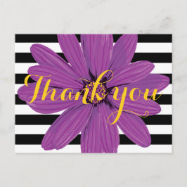 Paarse Bloem zwart-witte strips Briefkaart