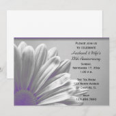 Paarse bloemaccenten Huwelijksjubileumfeest Kaart (Voorkant / Achterkant)