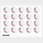 Paarse Bloemachtige Bruidsfeest Sticker (Vel)