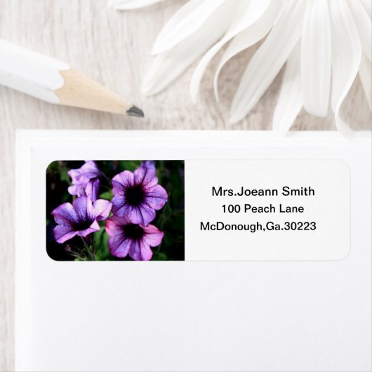 PAARSE BLOEMADRESLABELS ETIKET (Insitu)