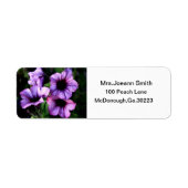 PAARSE BLOEMADRESLABELS ETIKET (Voorkant)