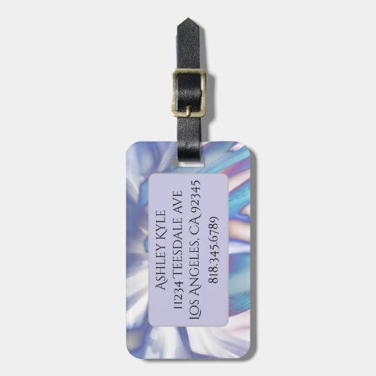 Paarse bloemblaadjes Bagagelabel (Voorkant verticaal)