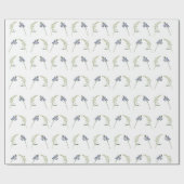  Paarse bloemblaadjes Boho Cadeaupapier (Vlak)