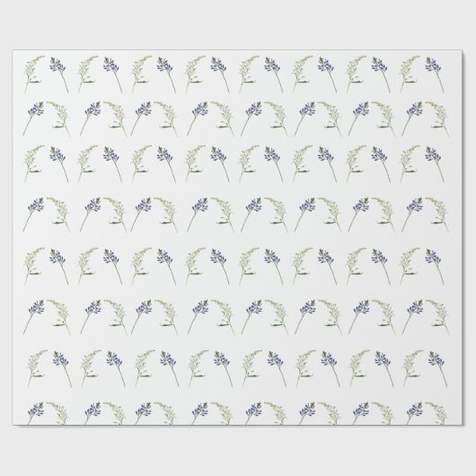  Paarse bloemblaadjes Boho Cadeaupapier (Vlak)