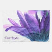 Paarse bloemblaadjes Bon Appetit keukenhanddoek (Horizontaal)